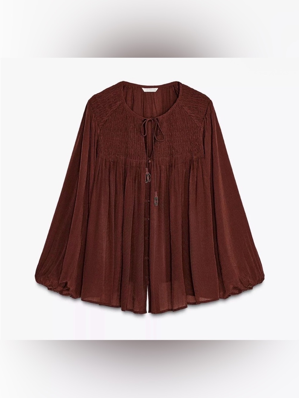 Zara GATHERED FLOWY BLOUSE